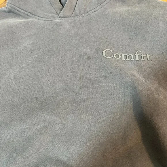 Comfrt Minimalist Hoodie Gray Size Small Oversized Sweatshirt Cozy Loungewear - Picture 8 of 11